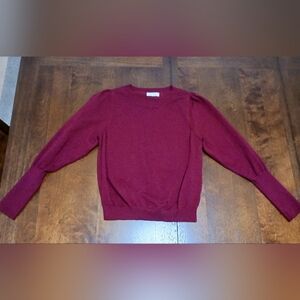 Crimson Puff Sleeve Sweater